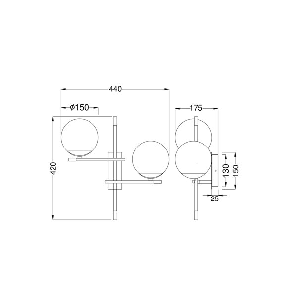 ScanMod Design 2-flammige Wandleuchte mit Arm Rhea & Bewertungen